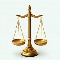 Vintage gold balance scale measure or law justice symbol. Lawyers day or world day of social justice concept by AI Generated photo