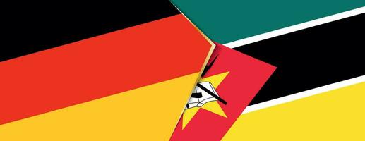 Germany and Mozambique flags, two vector flags.