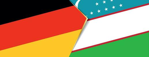 Germany and Uzbekistan flags, two vector flags.