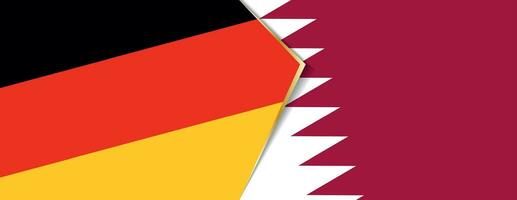 Germany and Qatar flags, two vector flags.