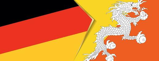 Germany and Bhutan flags, two vector flags.