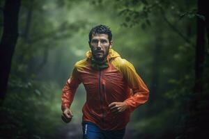 ultra maratón corredor. generar ai foto