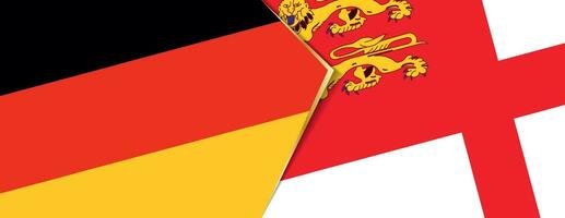 Germany and Sark flags, two vector flags