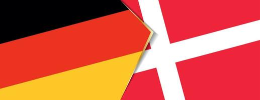 Alemania y Dinamarca banderas, dos vector banderas