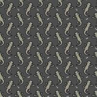seamless pattern with hand drawn cartoon doodle lizard. photo