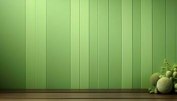 un verde pared con un blanco antecedentes ai generado foto