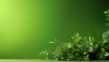 un verde pared con un blanco antecedentes ai generado foto