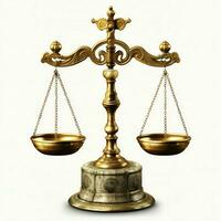 Vintage gold balance scale measure or law justice symbol. Lawyers day or world day of social justice concept by AI Generated photo