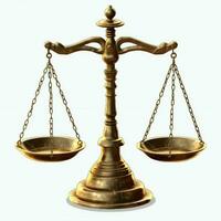 Vintage gold balance scale measure or law justice symbol. Lawyers day or world day of social justice concept by AI Generated photo