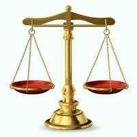 Vintage gold balance scale measure or law justice symbol. Lawyers day or world day of social justice concept by AI Generated photo