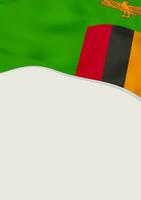 Leaflet design with flag of Zambia. Vector template.