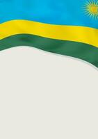 Leaflet design with flag of Rwanda. Vector template.