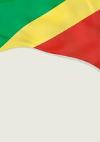 Leaflet design with flag of Congo. Vector template.