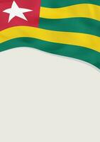 Leaflet design with flag of Togo. Vector template.