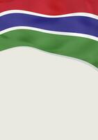 Leaflet design with flag of Gambia. Vector template.