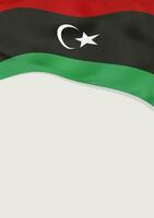 Leaflet design with flag of Libya. Vector template.