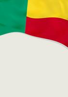 Leaflet design with flag of Benin. Vector template.