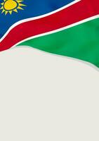 Leaflet design with flag of Namibia. Vector template.