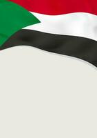 Leaflet design with flag of Sudan. Vector template.