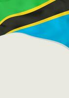 Leaflet design with flag of Tanzania. Vector template.