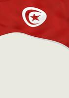 Leaflet design with flag of Tunisia. Vector template.