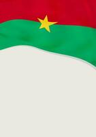 Leaflet design with flag of Burkina Faso. Vector template.