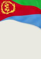 Leaflet design with flag of Eritrea. Vector template.