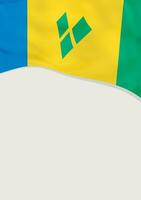 Leaflet design with flag of Saint Vincent and the Grenadines. Vector template.
