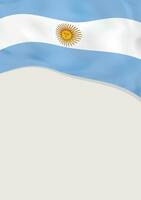 Leaflet design with flag of Argentina. Vector template.