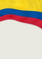 Leaflet design with flag of Colombia. Vector template.