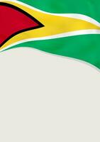 Leaflet design with flag of Guyana. Vector template.