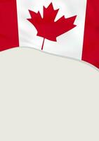 Leaflet design with flag of Canada. Vector template.