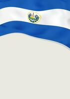 Leaflet design with flag of El Salvador. Vector template.