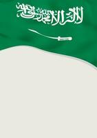 Leaflet design with flag of Saudi Arabia. Vector template.