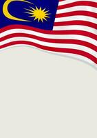 folleto diseño con bandera de Malasia. vector modelo.