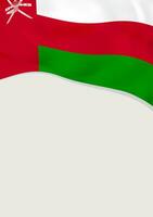 Leaflet design with flag of Oman. Vector template.