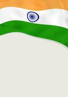 Leaflet design with flag of India. Vector template.