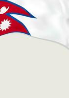 Leaflet design with flag of Nepal. Vector template.