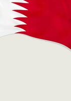 Leaflet design with flag of Bahrain. Vector template.