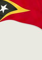 Leaflet design with flag of East Timor. Vector template.