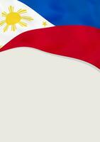 Leaflet design with flag of Philippines. Vector template.