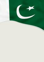 Leaflet design with flag of Pakistan. Vector template.