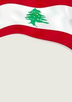 Leaflet design with flag of Lebanon. Vector template.