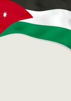 Leaflet design with flag of Jordan. Vector template.