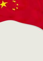 Leaflet design with flag of China. Vector template.