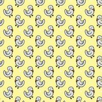 cute cartoon chickens seamless pattern on a white background photo