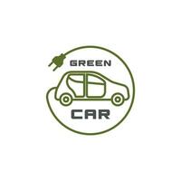eléctrico coche renovable verde energía símbolo icono ilustración vector