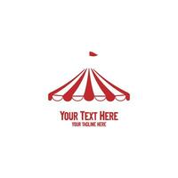 Simple Minimalist Cirque Circus Tent Stripes Logo Design vector