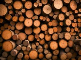 stack of wood logs. wood texture background. photo