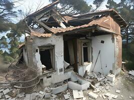 abandoned house in the city of Thailand photo